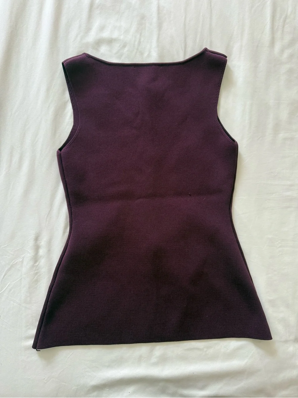 ZARA | Plum Sleeveless Knit Gold Button-Front Top | Small